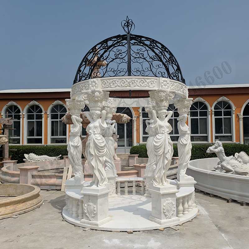 歐式人物涼亭，歐式石雕涼亭，石雕人物涼亭