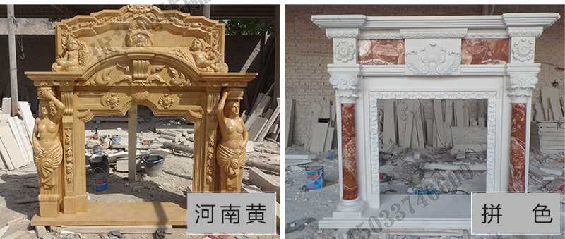 石雕壁爐架款式，定制石雕壁爐架，石雕壁爐架廠家