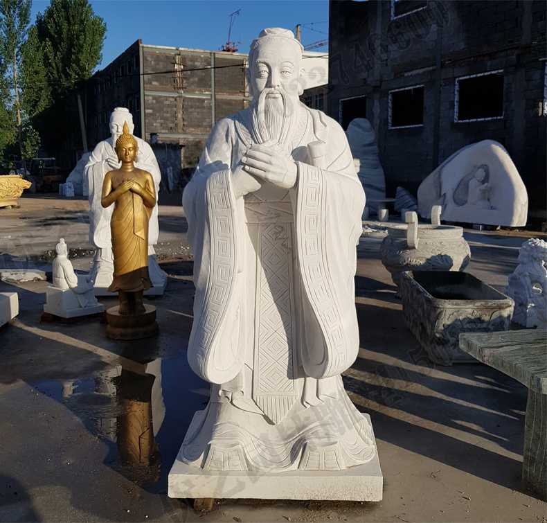 石雕孔子像，大理石孔子像，校園孔子雕像
