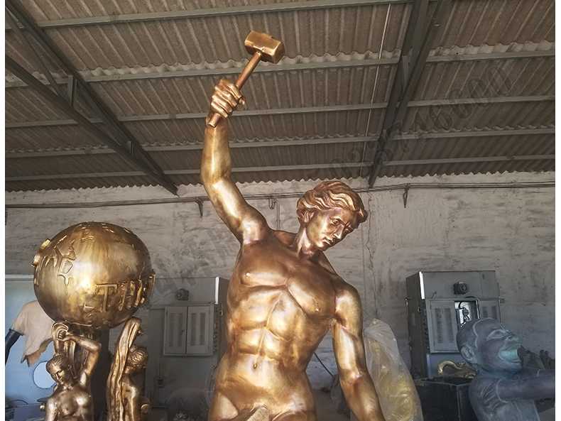 自我雕刻銅雕塑，銅自我雕刻雕塑，雕刻自我銅人物雕塑