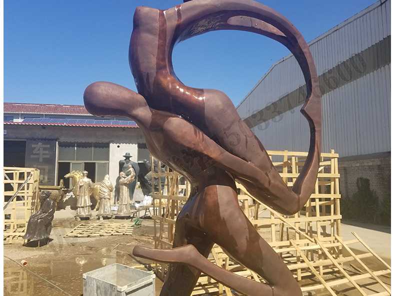銅舞蹈人物雕塑，跳舞人物銅雕塑，純銅抽象雕塑