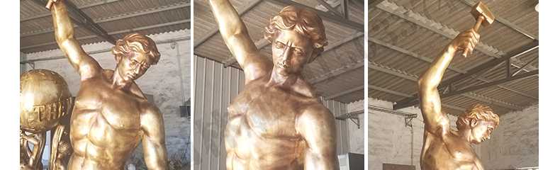 自我雕刻銅雕塑，銅人物雕塑，雕刻自我銅雕塑