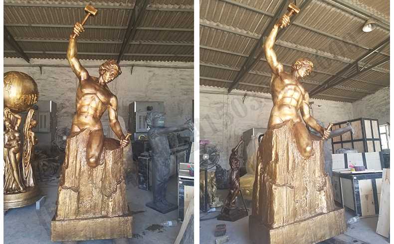 雕刻自我人物雕塑，銅雕刻自我，自我雕刻純銅雕塑